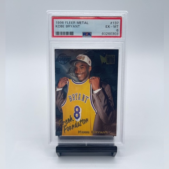 1996-97 Fleer Metal #137 Kobe Bryant Lakers RC Rookie HOF PSA 7 NM - Picture 1 of 2